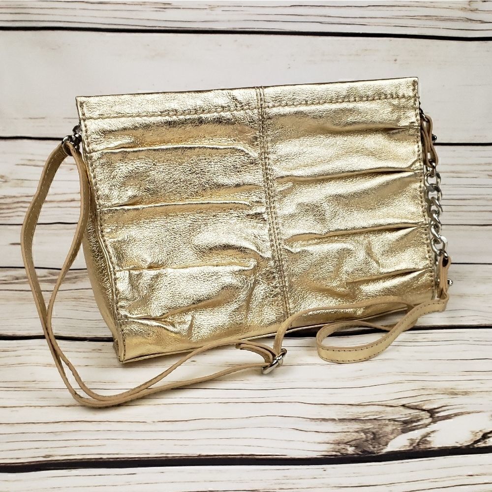 The Sak Charleston Demi Clutch metalic gold purse